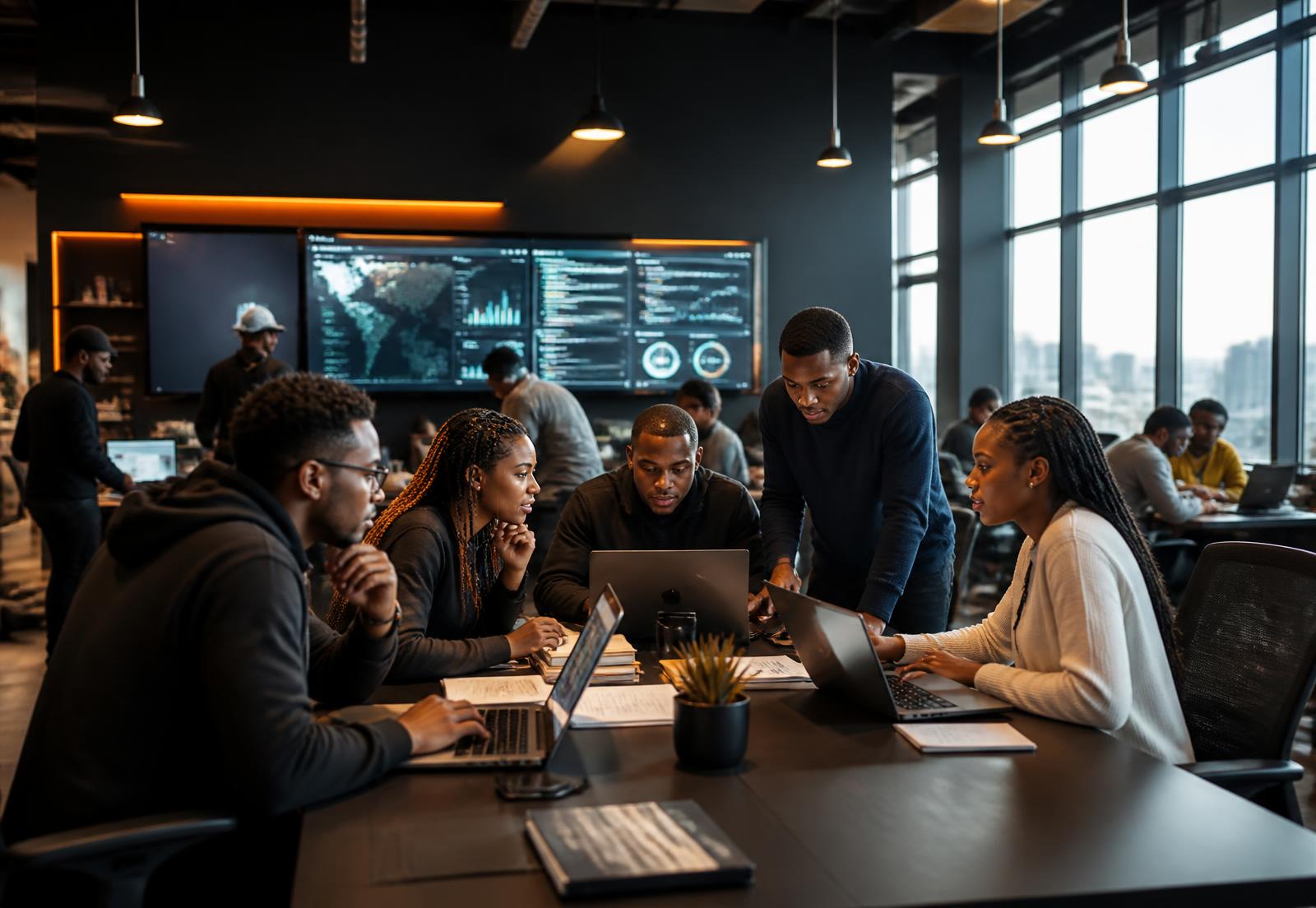 African students, developers and founders building AI-powered projects at the AIVA Nairobi campus